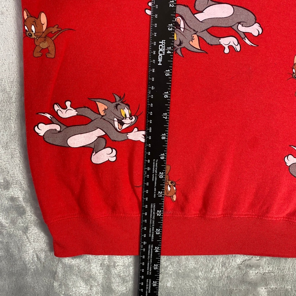 Tom and Jerry All Over Print Sweatshirt Unisex Medium Red Graphic Pullover 2020 - Picture 4 of 6